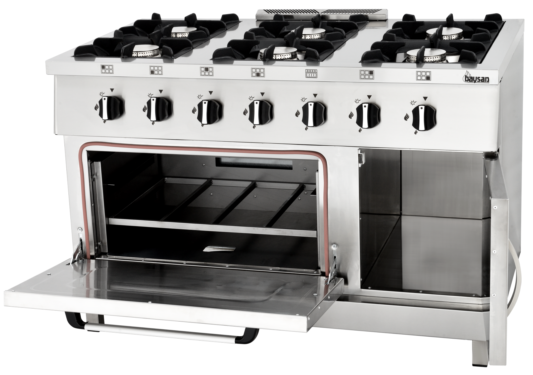 6 Burner Gas Range with Cabinet | 120x70