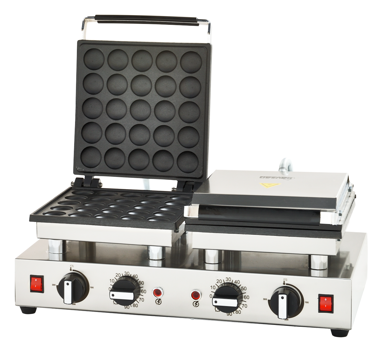 Bubble Model Double Waffle Machine with Lid