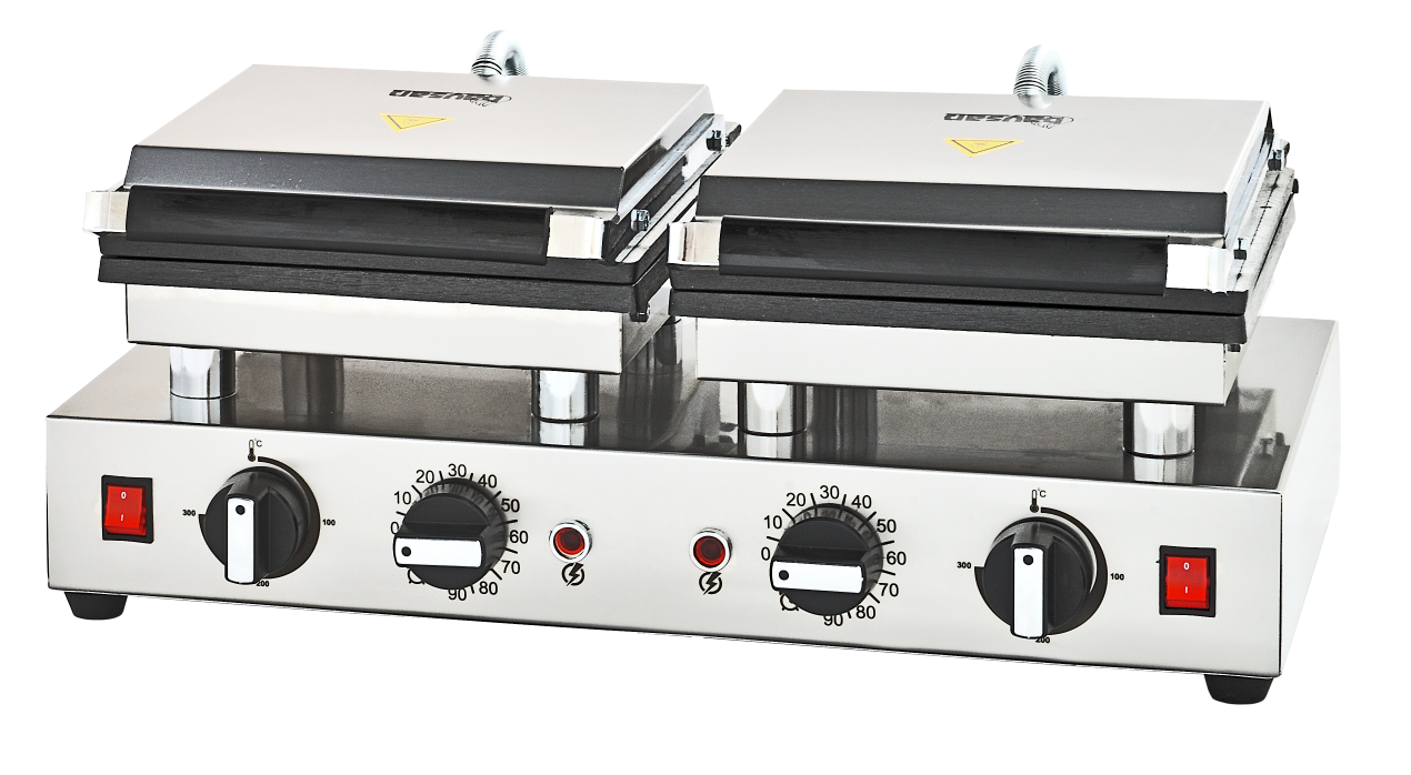 Bubble Model Double Waffle Machine with Lid
